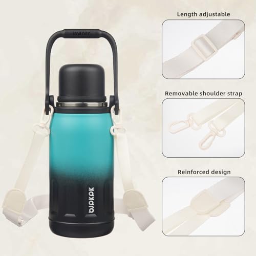 Stainless Steel Insulated Bottle with Handle & Strap