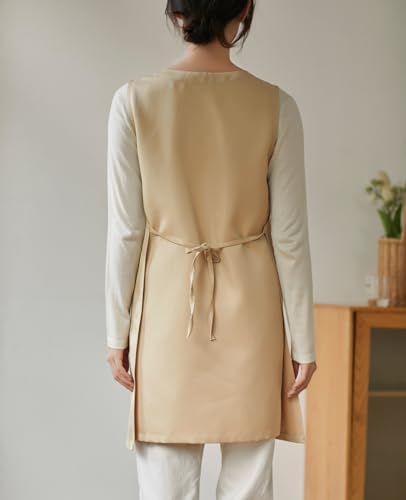 Unisex Cobbler Apron with 3 Deep Pockets Smock Vest Apron