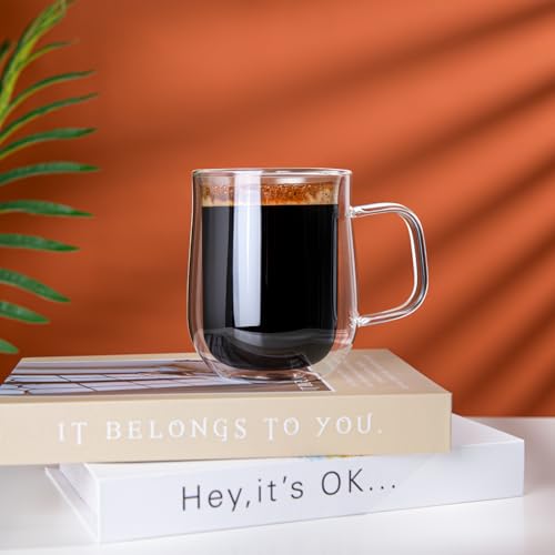 Double Walled Glass Coffee Mugs (4 Count)