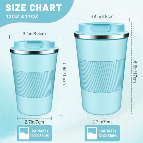 Insulated Coffee Tumblers with Flip Lid 12oz