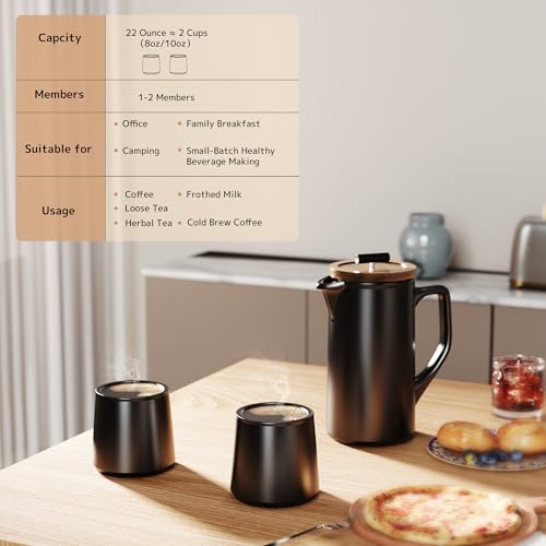 Ceramic French Press 22oz (22 Ounce)