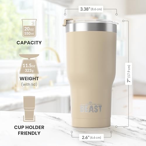 Beast 20 oz Tumbler Stainless Steel Vacuum Insulated Coffee Ice Cup Double Wall Travel Flask