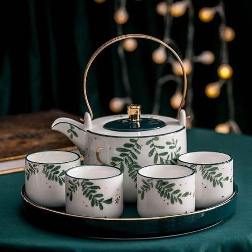 6 Piece Luxury Porcelain Tea Set with Teapot