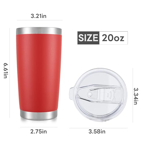 20 oz Tumbler with Lid Stainless Steel Insulated Tumblers Bulk Cups Mug (4 Count)