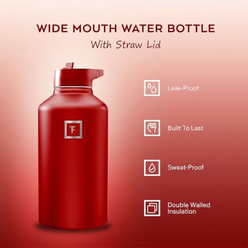 64 oz Wide Mouth Water Bottle with Straw