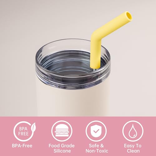 6 Pack Metal Straws with Silicone Tip Fit for Stanley 14 (6 Count)