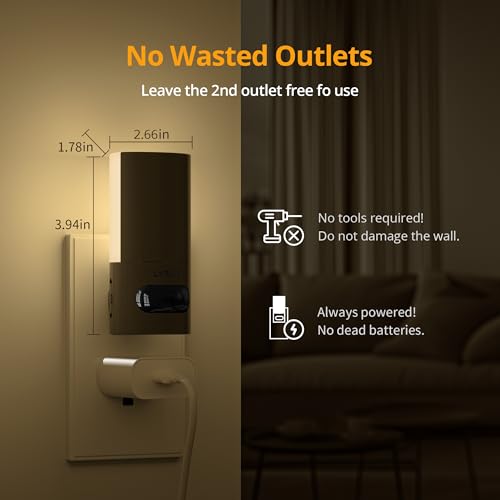 Plug in LED Rotatable Night Light with Motion Sensor (2 Count)