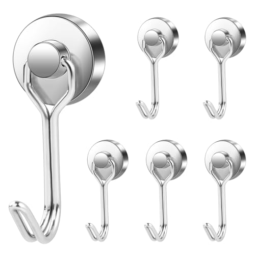 Magnetic Hooks Magnet Hook for Cruise Cabins Fridge 40LBS 6Pack (6 Count)
