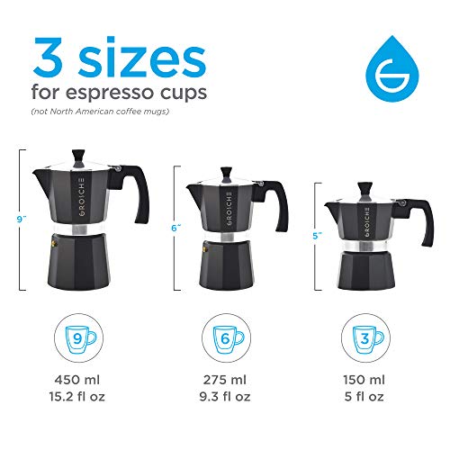 Milano Stovetop Espresso Maker Moka Pot 6 espresso Cup