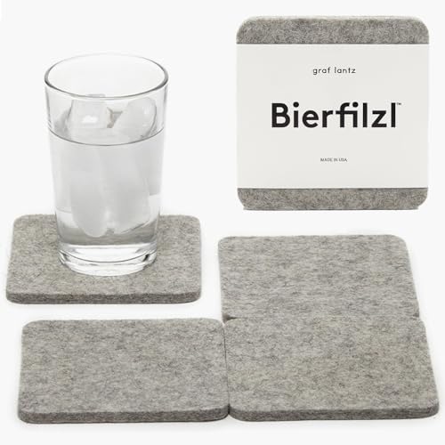 Bierfilzl Merino Wool Square Coasters Set of 4 (4 Count)