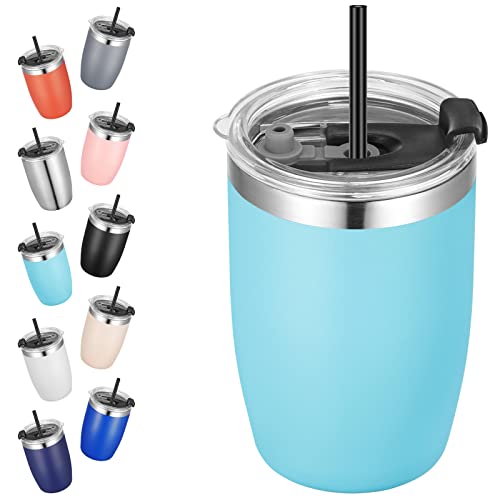 Stainless Steel 12 oz Tumblers bulk Vacuum Insulated Double Wall Travel Tumbler with Lid and Straw Reusable Tumbler