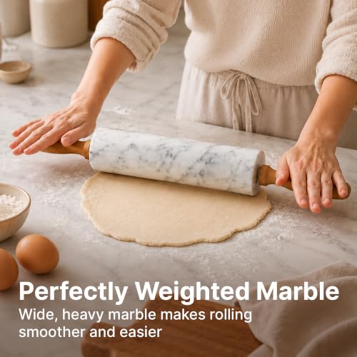 17 Inch Marble Rolling Pin With Stand