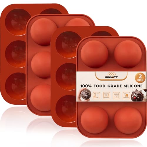 Hot Chocolate Cocoa Bomb Molds Hemisphere Silicone 2 Inch 4 Pack