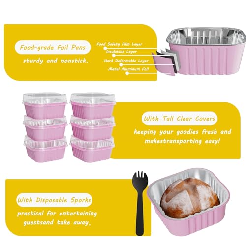 100Pack Mini Cake Pans with Lids (100 Count)