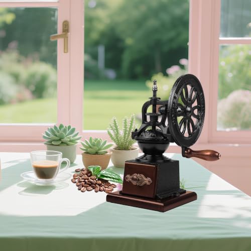Antique Cast Iron Coffee Grinder Hand Crank Flywheel