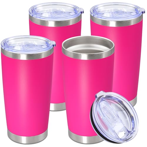 20oz Tumbler Stainless Steel Tumbler Coffee Tumbler with Lid Hot Pink