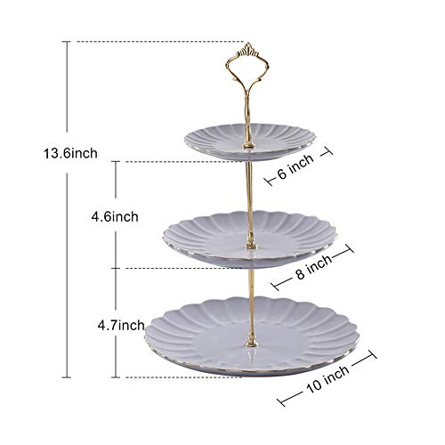 Sweejar 3 Tier Ceramic Cake Stand Wedding