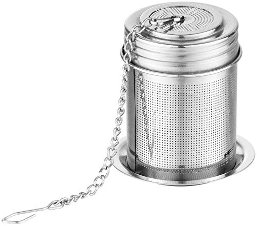 Tea Filter Cooking Infuser with Extra Fine Mesh Tea Ball Strainers Threaded Connection 304 Stainless Steel with Extended Chain Hook to Brew Loose Leaf Tea