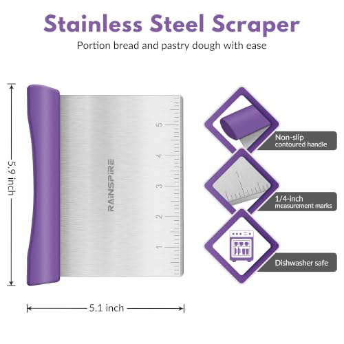 Multi Purpose Stainless Steel Bench Scraper Dough Blender & Pastry Cutter