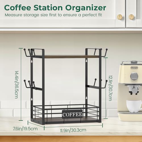 Coffee Mug Cup Holder Tree Bar Station Organizer