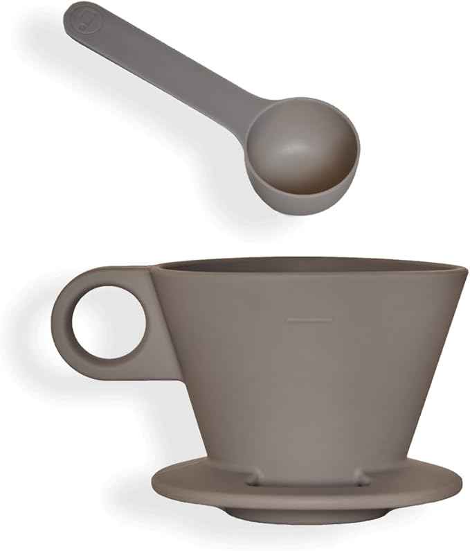 Verve Dwell Dripper Pour Over Coffee Maker Set, Non-Electric Coffee Dripper, Manual Brew Maker (Grey)