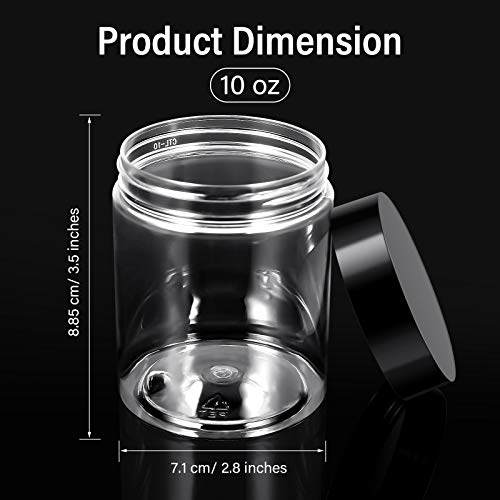 4 Pcs Plastic Jars Wide Mouth with Lids