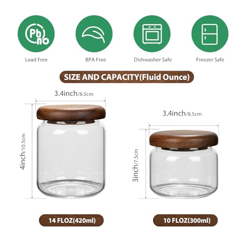 1 PC Small Glass Storage Jars with Airtight Lids