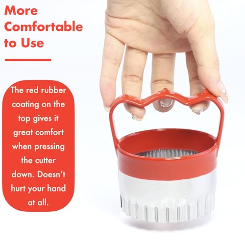 3 Pcs Fluted Round Biscuit Cutters with Handle 3" 3.5" 4" (3 Count)