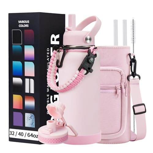 32 OZ Water Bottles with Straw (9 Count)
