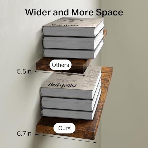 Rustic Brown Floating Shelves 22.5in
