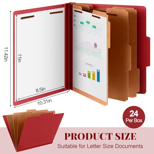 24 Pcs Classification Folder Letter Size