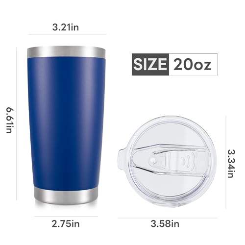20 oz Tumbler with Lid Stainless Steel Insulated Tumblers Bulk Cups Mug (4 Count)