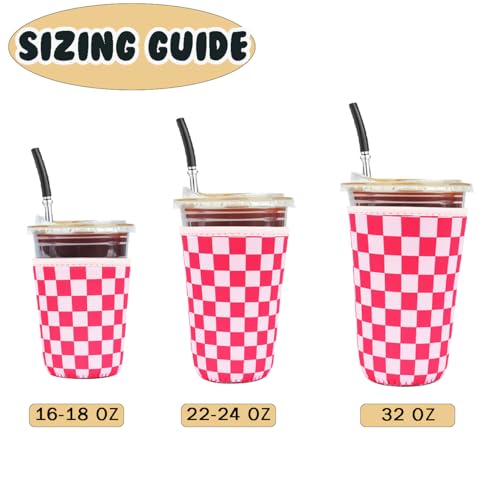 Reusable Insulated Neoprene Iced Coffee Cup Sleeve (3 Count)