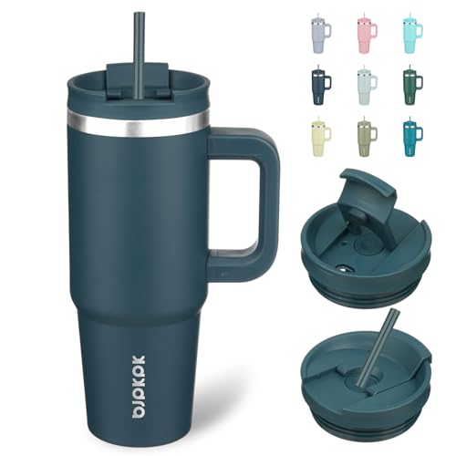 30 oz Insulated Tumbler with Handle & Straw