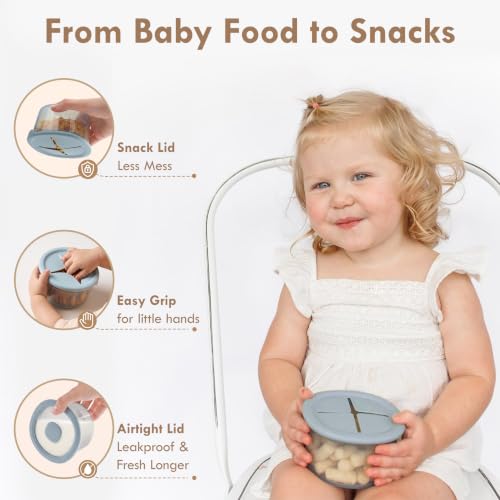 Silicone Snack Containers for Kids & Toddlers (8 Fl Oz)