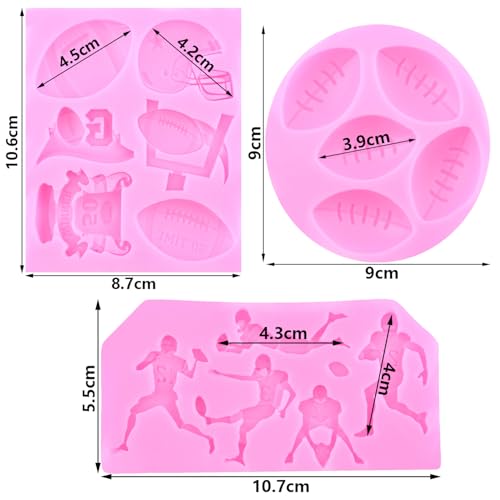 Football Fondant Mold Sports Theme Silicone Molds Set Of 3