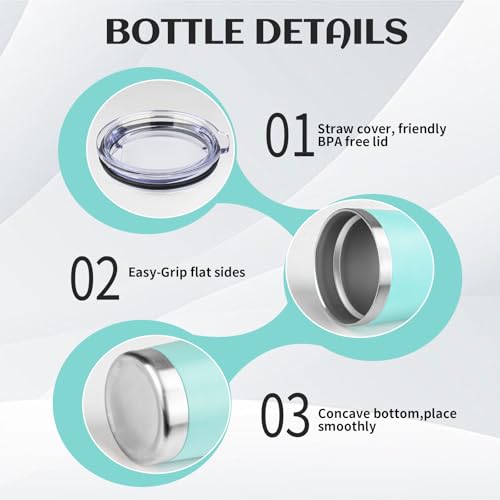 8 Pack 20oz Stainless Steel Travel Coffee Tumbler