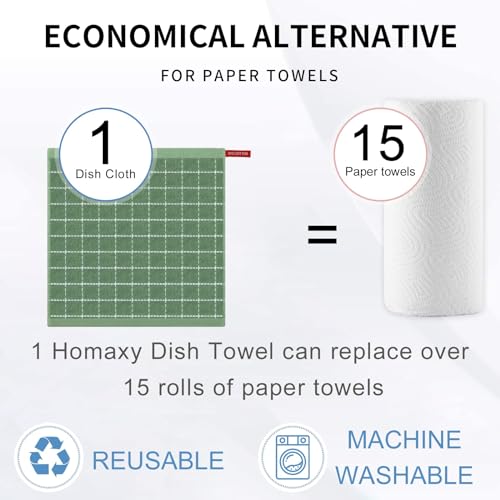 100% Cotton Terry Kitchen Dish Cloths (12 Count)