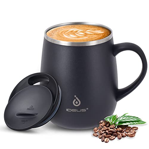 16 oz Insulated Coffee Mug with Handle and Lid
