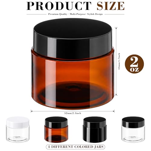 4 Pcs Plastic Jars Wide Mouth with Lids (4 Count)