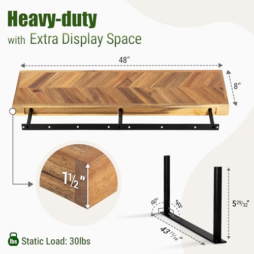 48'' Chevron Floating Shelves for Wall (2 Count)