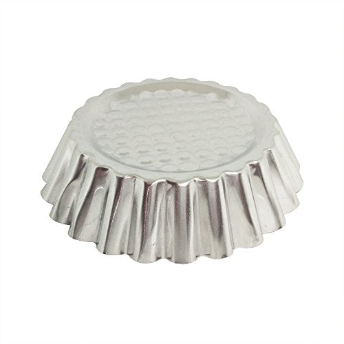 Set of 20, 3-3/4" Fluted Design Round Shape Non-stick Aluminum Tart Mold, Mini Pie Tin, Tartlet Pan (20 Count)