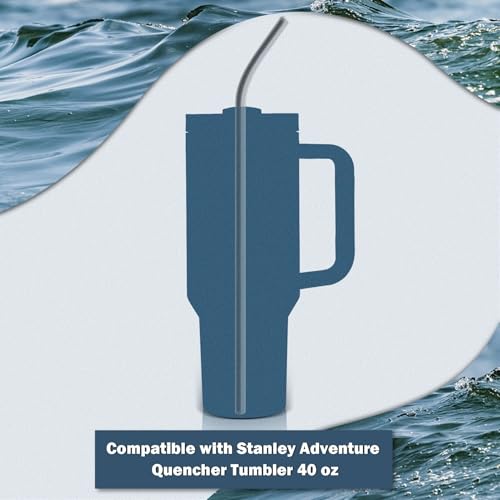 for Stanley Quencher 40oz Tumbler 6x Metal Stainless Steel Straws