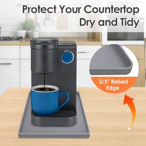 Silicone Coffee Maker Mat with Lip for Countertops