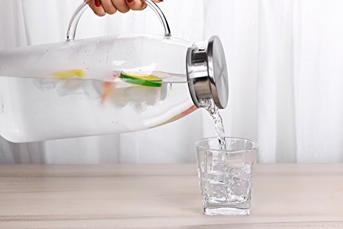 100 Ounces Large Glass Pitcher with Lid