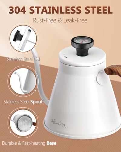 Gooseneck Kettle with Thermometer for Pour Over Coffee and Tea