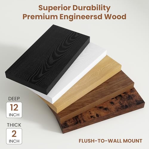 Deep Floating Shelves 55x12” Set of 2 (2 Count)