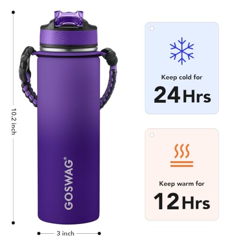 24oz Insulated Stainless Steel Travel Water Bottle
