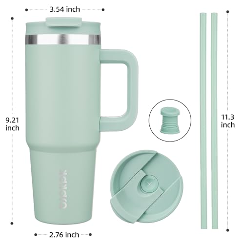 30 oz Insulated Tumbler with Handle & Straw