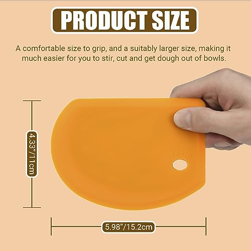 Flexible Curved Edge Silicone Bowl Scraper Dough Scraper Baking Bread